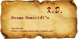 Kozma Domicián névjegykártya